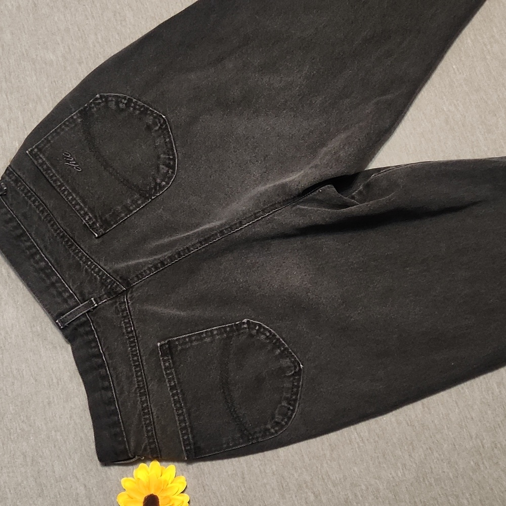 Vintage "Chic" Curvy High Rise Baggy Tapered Leg Black Denim "Mom" Jeans
